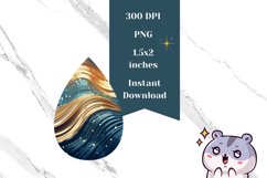 Glitter Teardrop Earring Design, Liquid Wave Earring PNG Product Image 2