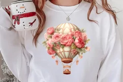 Christmas Hot Air Balloon Clipart, Christmas Hot Air Product Image 3
