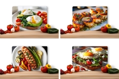 Breakfast Cutting Board, Food Cutting Board, Eggs PNG Product Image 2