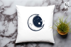 Cute Moon and Stars Clipart Sublimation PNG Product Image 3