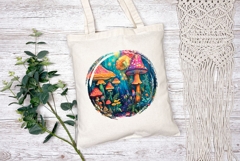 Night Forest Illustration, Neon Mushrooms PNG Product Image 2