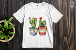Watercolor Cactus Succulent Pot Clipart Sublimation PNG Product Image 2