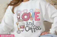 Love and Coffee PNG, Coffee Valentine Sublimation PNG Product Image 3
