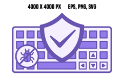Purple Keyboard Malware Protection Icon Product Image 1