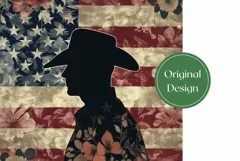 American Flag Tumbler Wrap, Cowboy Sublimation Tumbler PNG Product Image 2