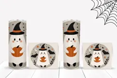 Doodle Halloween Tumbler, Halloween Ghost Tumbler Design Product Image 2