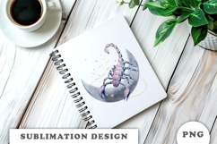Watercolor Moon with Scorpion png Product Image 2