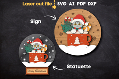 Christmas Snow Globe Cat SVG laser cut file for Glowforge Product Image 2