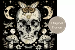 Mystical Tumbler Wrap Design, Skull Tumbler Sublimation PNG Product Image 2