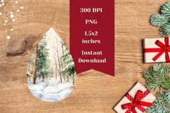 Christmas Earrings Sublimation , Winter Forest Sublimation Product Image 2