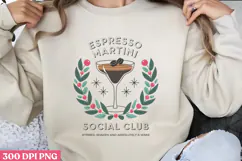 Espresso Martini Social Club PNG, Coquette Bow Positive Funn Product Image 1