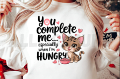 Cute Cat Graphic For Food Lovers You Complete Me Design Product Image 2