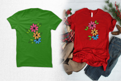 Colorful Daisy Trio Three Size Embroidery Design Product Image 2