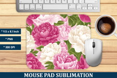 Peony Flower Mouse Pad | Mouse Pad Sublimation Product Image 1