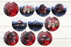 Gothic skull | Sublimation car coaster &amp; key chain bundle Product Image 2