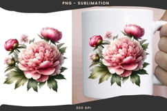 Watercolor Valentine flower png design for T-shirts Product Image 2