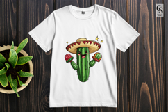 Cute Cactus with Sombrero Clipart Sublimation PNG Product Image 2