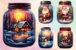 Christmas in Jar Watercolor Clipart Bundle, Christmas Bundle Product Image 3