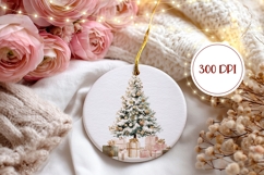 Watercolor Christmas Tree Ornament, Winter Ornament Product Image 2