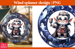 Chubby Vampire Wind Spinner, Watercolor Halloween decor Product Image 1