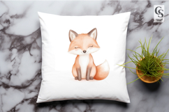 Cute Baby Fox Watercolor Clipart Sublimation PNG Product Image 2