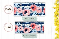 Watercolor Flowers Mug Sublimation, Floral Coffee Mug Design Product Image 2