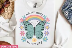 HAPPY MIND HAPPY LIFE PNG, Positive Sublimation PNG Product Image 3
