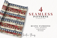 Seamless Cottagecore Patriotic Stripes Wood Digital Paper Product Image 2
