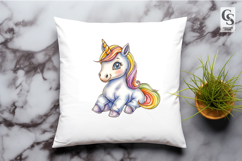Rainbow Baby Unicorn Clipart Sublimation PNG Product Image 2
