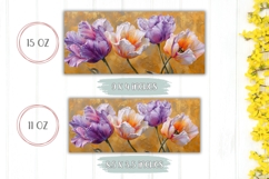 Colorful Tulips Mug Wrap, Gold Mug, Flowers Mug Template Product Image 2