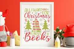 All I Want For Christmas Is More Books Svg, Bookworm Svg. Product Image 4