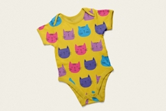 Colorful Cat Faces Seamless Pattern Product Image 2