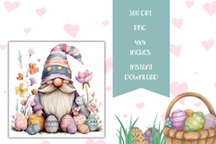 Easter Gnome Square Coasters, Easter Gnome Sublimation Product Image 2