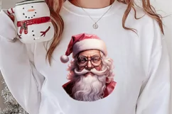 Vintage Black Pink Santa Claus Sublimation Clipart Product Image 4