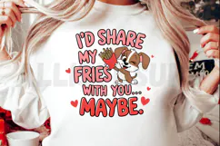 Cute Dog Sharing Fries Funny Food Lover Graphic Design Image Product Image 2