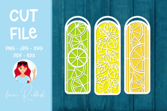 3 Lemons Bookmarks Paper cut SVG Laser cut,Cricut,Silhouette Product Image 1