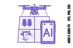 Purple AI in Agriculture Icon Product Image 1