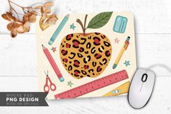 Leopard Spot Apple Design with Colorful Tools Mouse Pad PNG Product Image 1