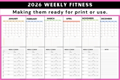 2026 Weekly Fitness Planner Product Image 2