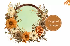 Watercolor Floral Wreath Tumbler Wrap, Flower Sublimation Product Image 2