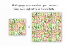Watercolor Cactus Seamless Pattern Product Image 2