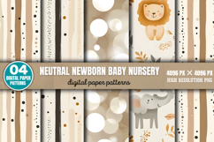Neutral Newborn Baby Nursery Background Paper PNG Product Image 1