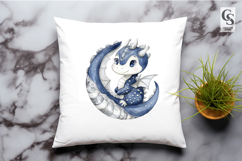 Cute Baby Dragon Watercolor Clipart Sublimation PNG Product Image 2