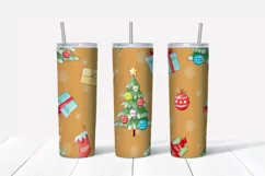 Christmas cute Santa Skinny tumbler wrap design Product Image 3