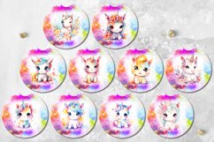 Watercolor Unicorn | Car coaster &amp; key chain sublimation Product Image 2