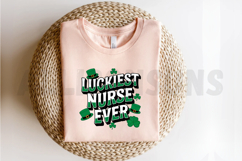 Luckiest Nurse Ever St. Patrick&#039;s Day Sublimation PNG Product Image 2
