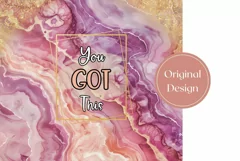 Pink Marble Tumbler Wrap, You Got This Tumbler Sublimation Product Image 2