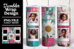 Photo Tumbler Wrap Sublimation Design Pink and Teal Product Image 1