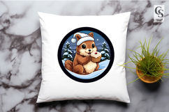 Cute Winter Squirrel with Cupcake Illustration Clipart PNG Product Image 3