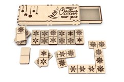Dominoes with box, Christmas kids toy, Christmas lasercut Product Image 1
